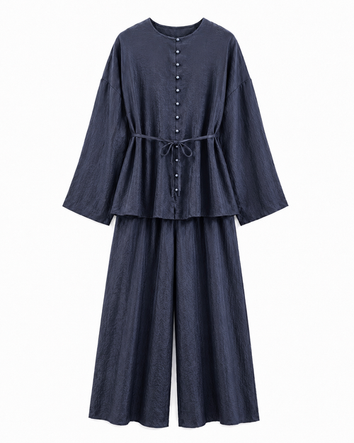 Crinkle Button-Up Set